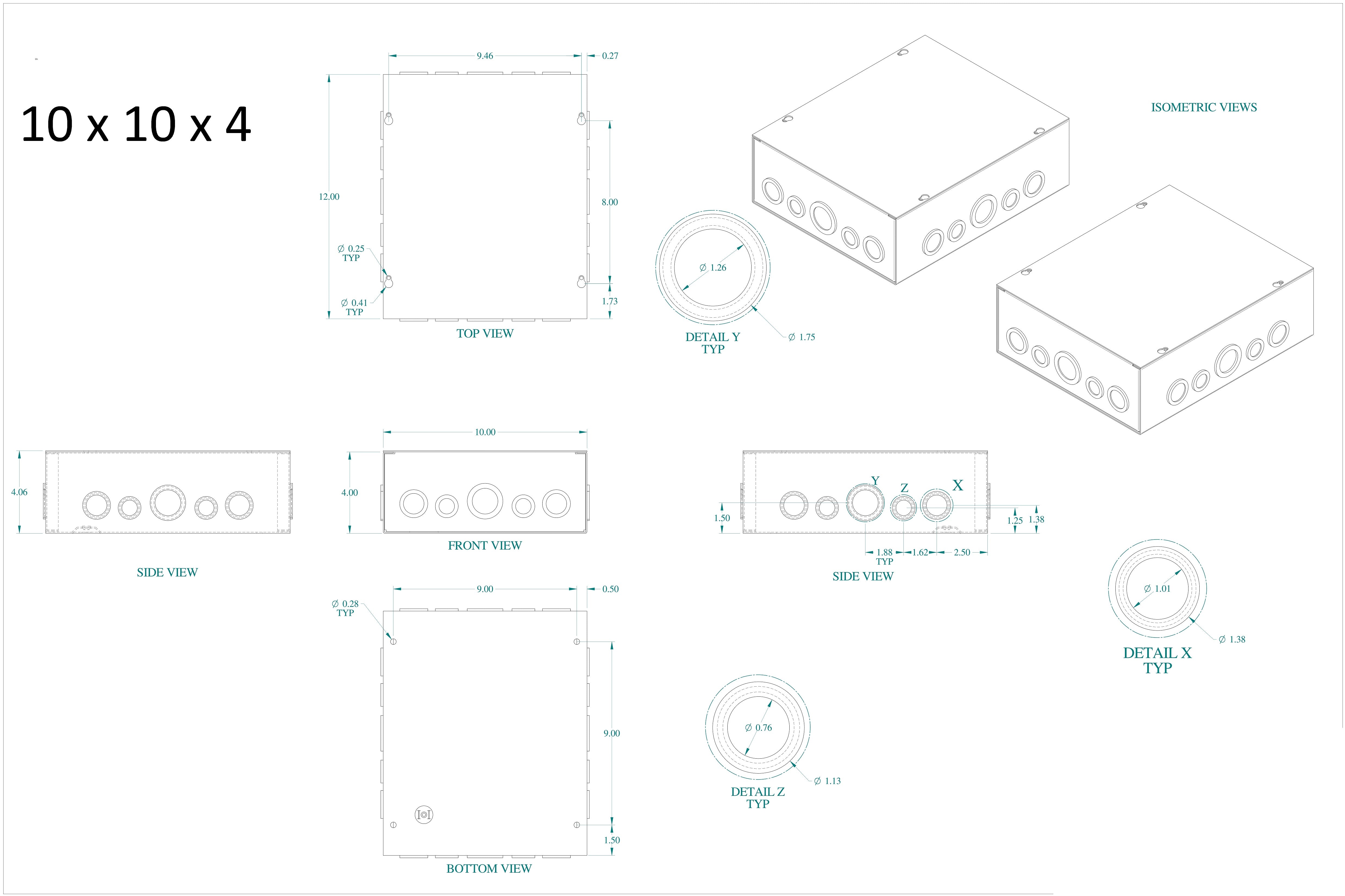 Electrical Junction Box 10x10x4