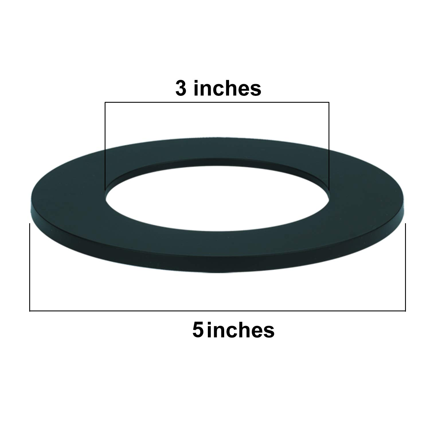 4 Inch Black Trim Ring (Snap-On/Clip-On) for 4 Inch Slim Recessed LED Pot Lights, Black/Silver