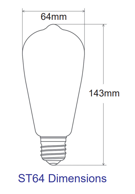 ST64 Vintage Style Bulb 2700K  7W Clear Dimmable
