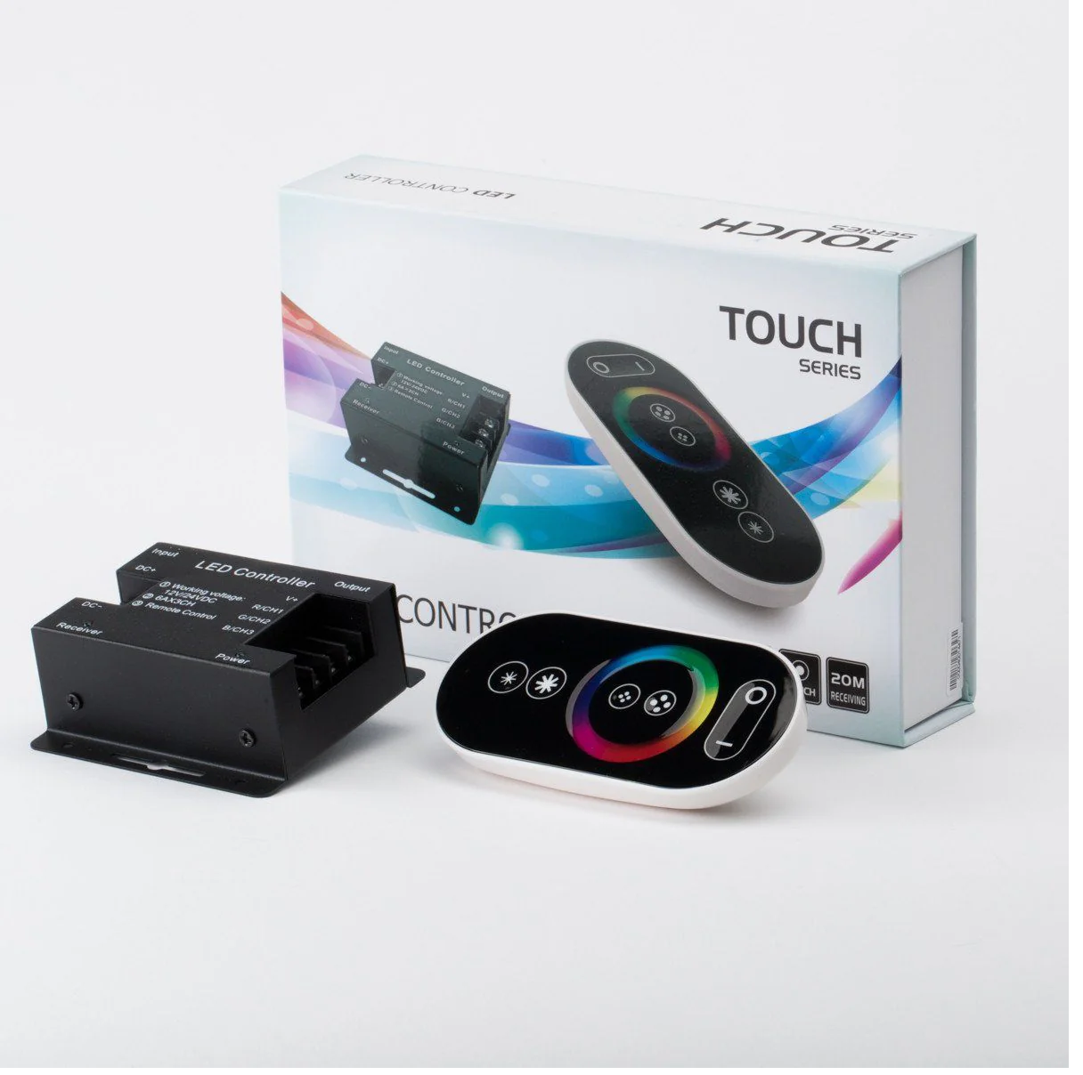 Led Smart Controller 12/24V , RGB Strip Controller Controller with Adjustable Speed Brightness Sensitivity 20m Remote Control High Sensitivity.