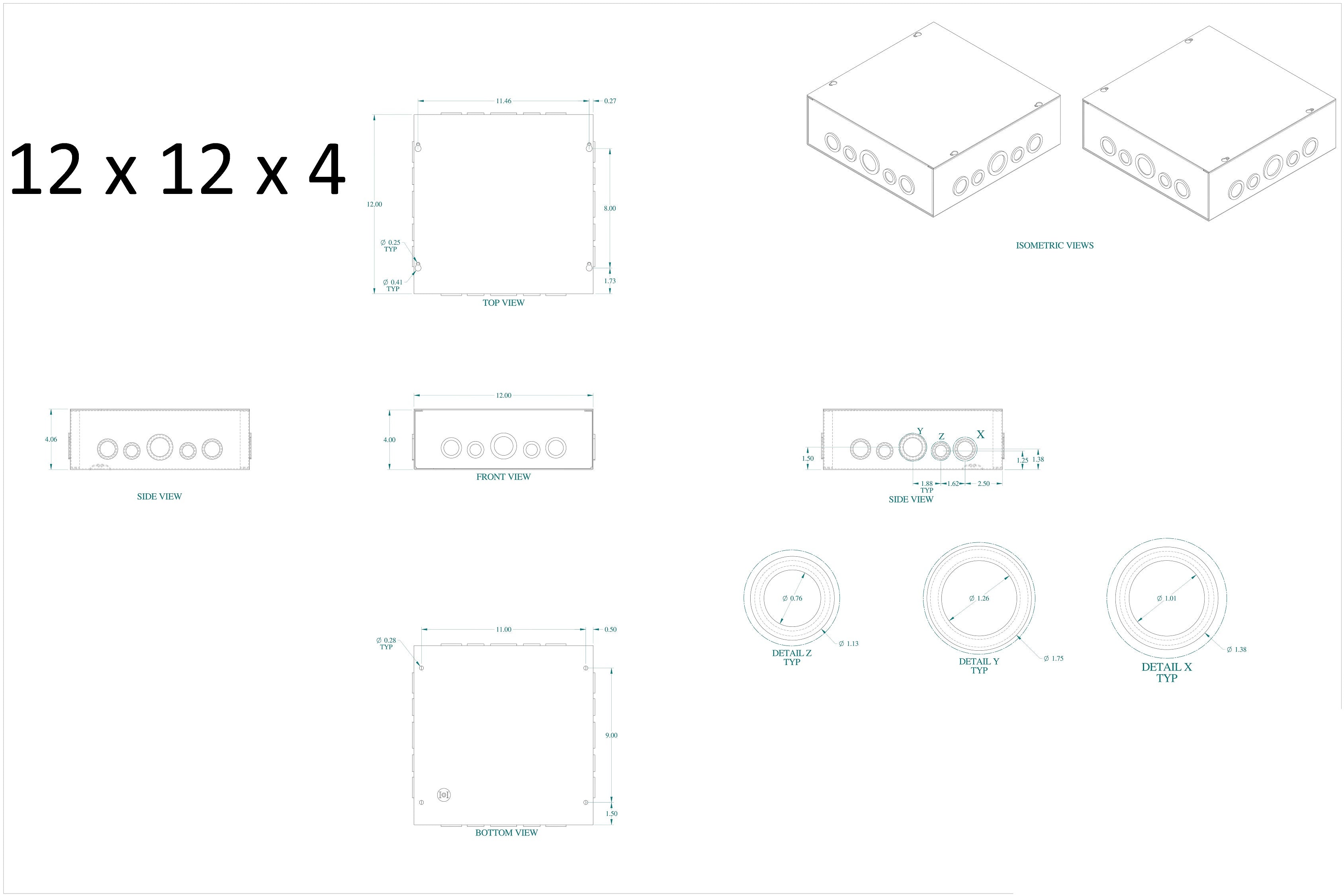 Electrical Junction Box 12x12x4