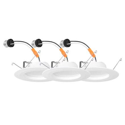 Portor 6” LED Baffle Retrofit Recessed Downlight with 5CCT and Wattage Selector