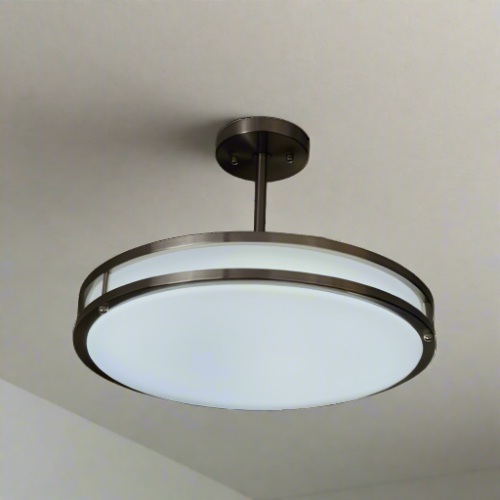 CLOSE-TO-CEILING integral LED 2950 lumen Damen location Polished Chrome/ Dimmintg: Triac, 5000K 35Watt 16-1/5"D X 12"H