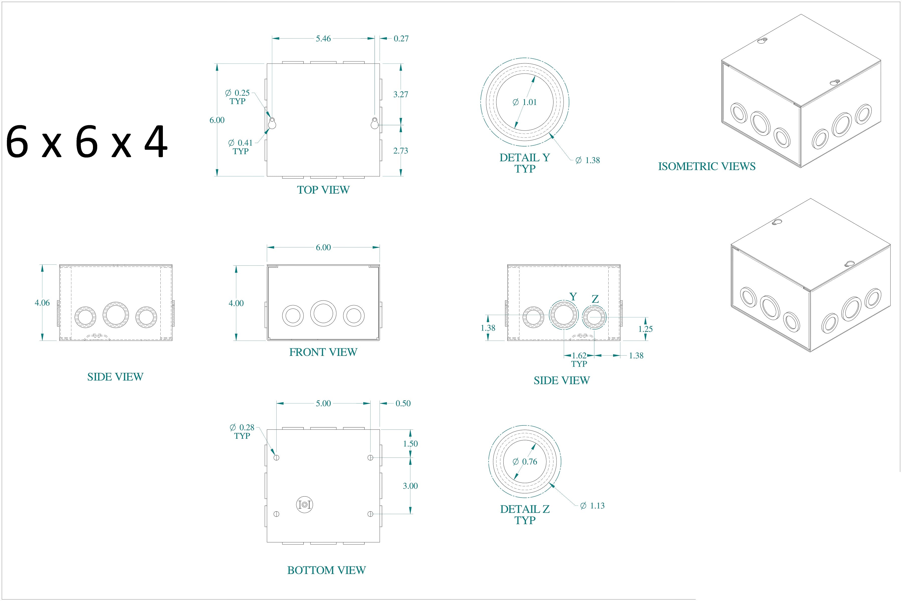 Electrical Junction Box 6x6x4