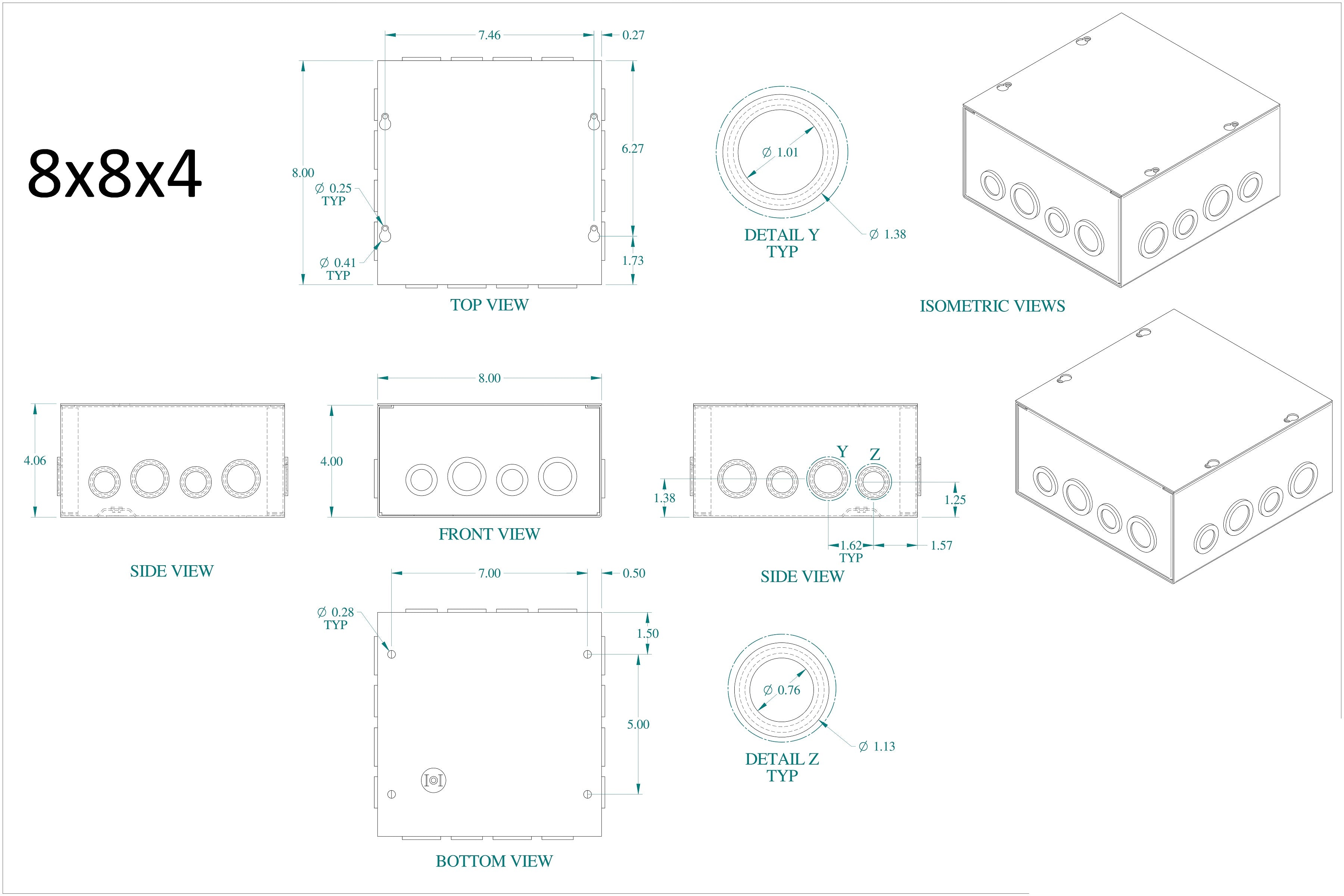 Electrical Junction Box 8x8x4