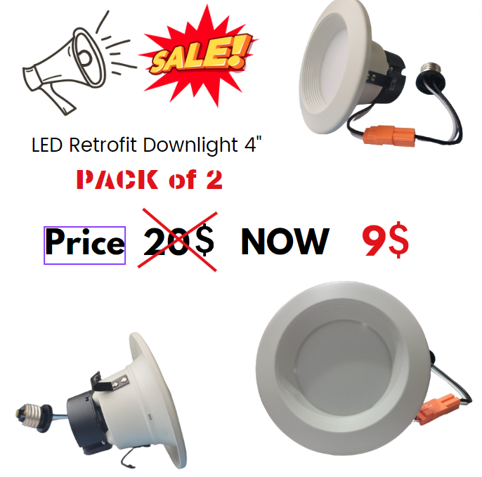 (Pack of 2) LED Retrofit Downlight 8W 4000L 600LM Dimmable 4 inch