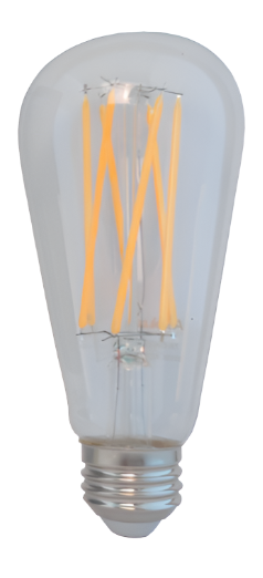 ST19 Vintage Style Bulb 3000K  7W Clear dimmable