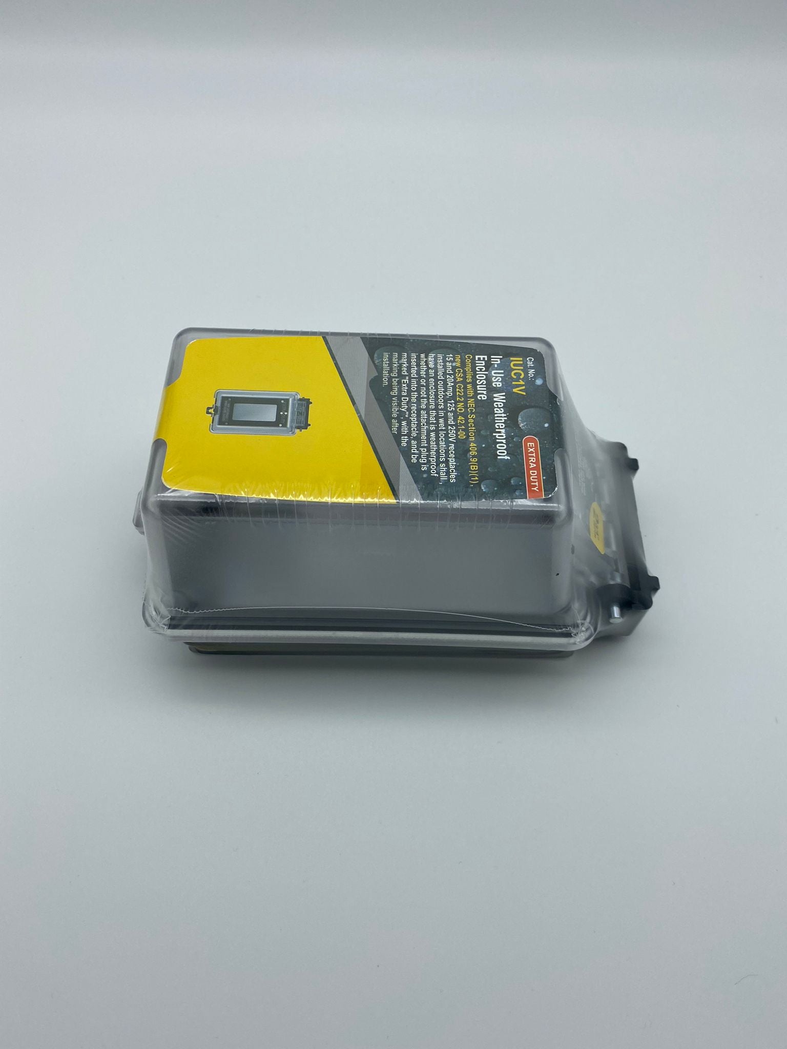 Extra-Duty in-Use Weatherproof Outdoor Decorator GFCI Receptacle Outlets, 1-Gang 6.1” H x 3.4” W x 2.8” D, IUC1V-D, Clear Cover