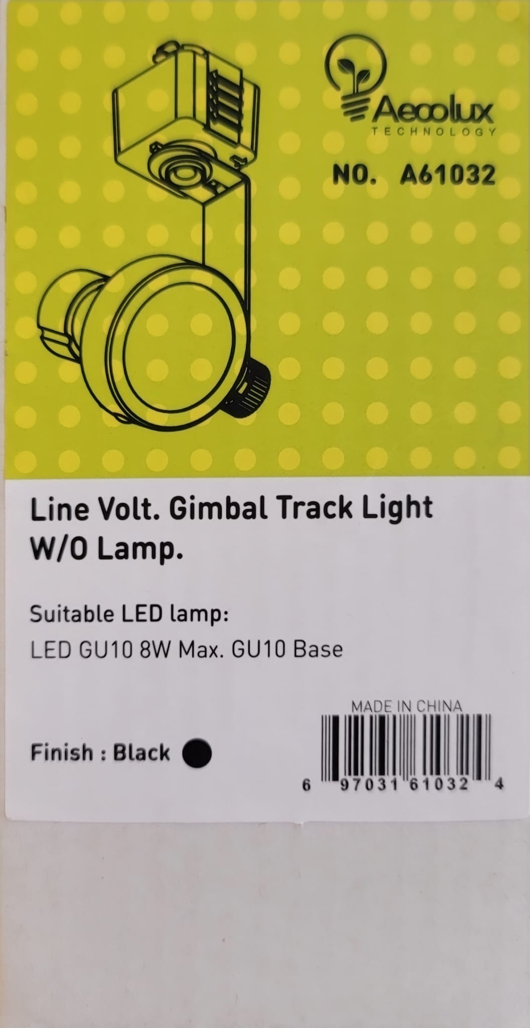 Line Volt. Gimble Track light W/O LAMP