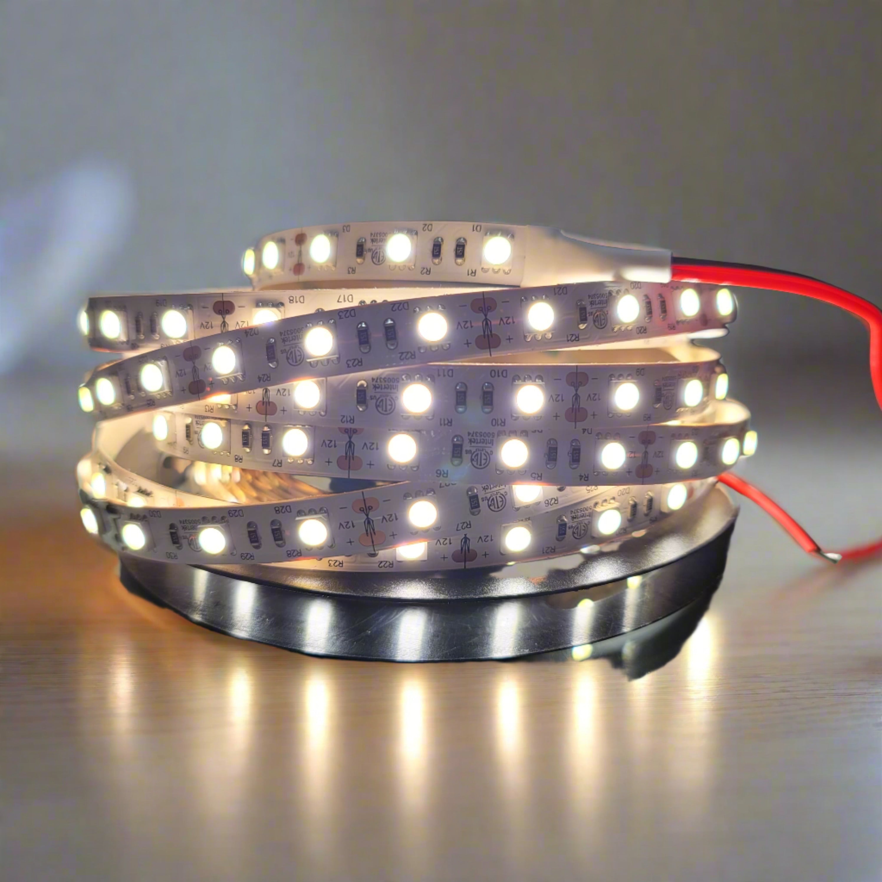 Brighter LED Strip Light 12V 4000K 5 meter with 3M adhesive back 12Watt / meter