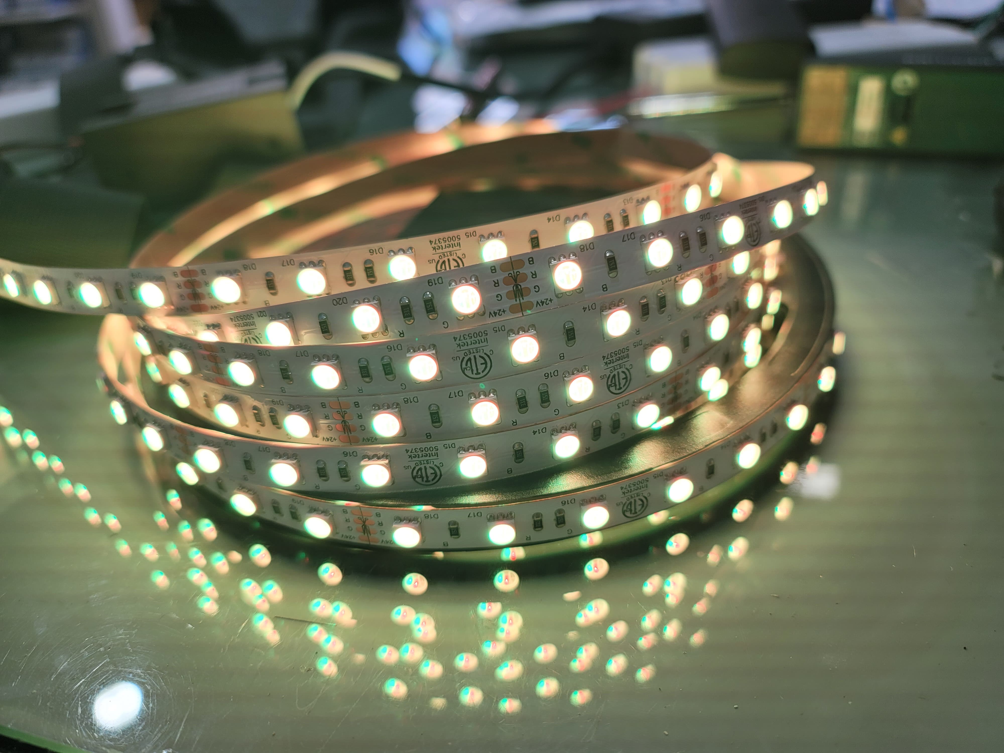 LED Strip Light 24V RGB 10 meter with 3M adhesive back 14.4Watt / meter