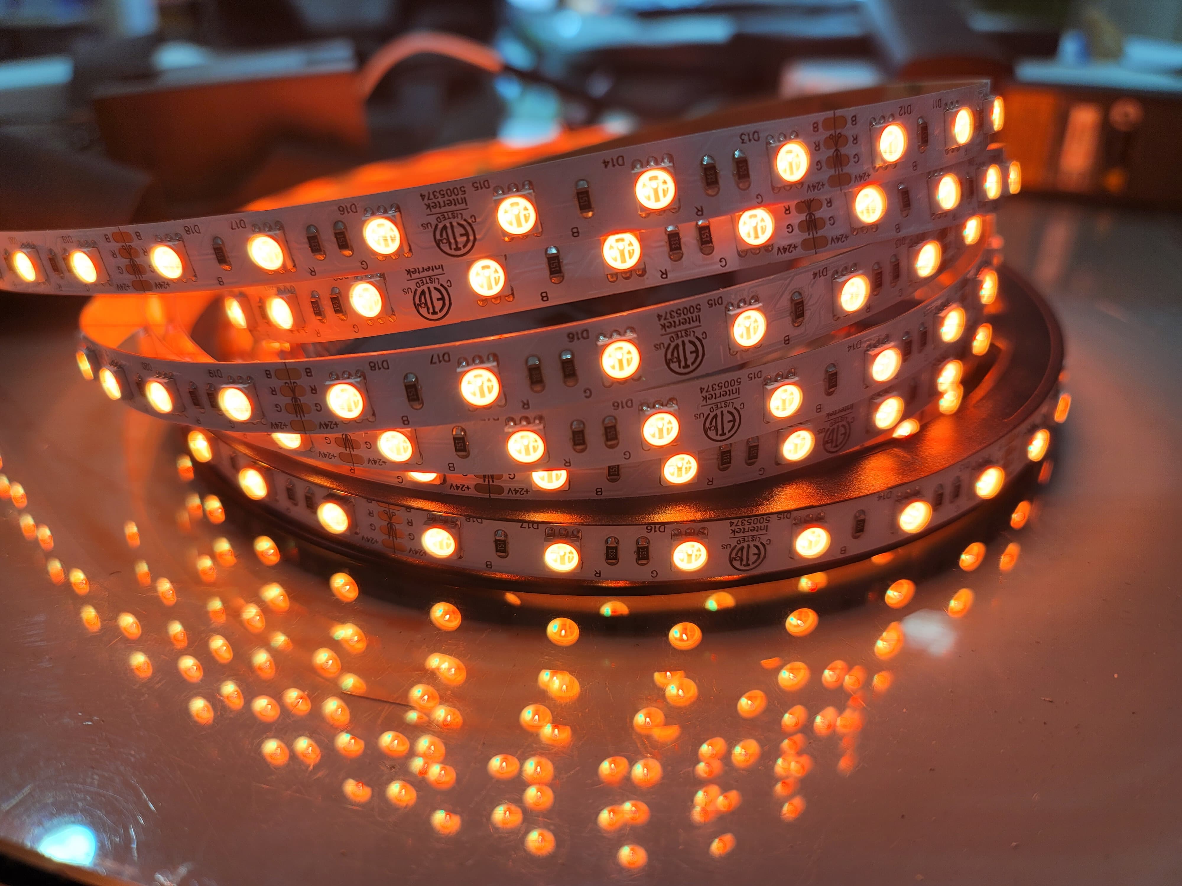 LED Strip Light 24V RGB 10 meter with 3M adhesive back 14.4Watt / meter