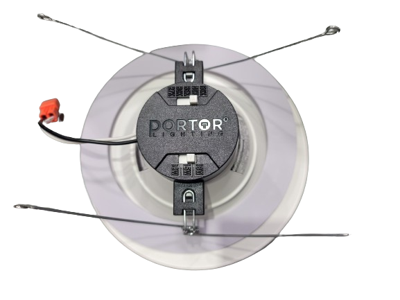 Portor 6” LED Baffle Retrofit Recessed Downlight with 5CCT and Wattage Selector