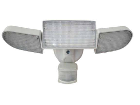 Motion Activated Integrated LED Outdoor Triple Head Security Light