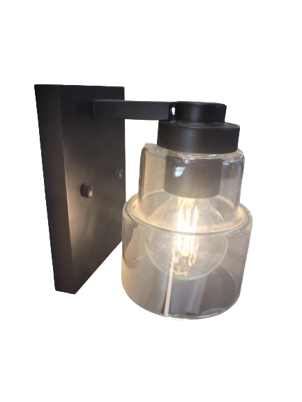 Black Vanity 1-Light Wall Sconce