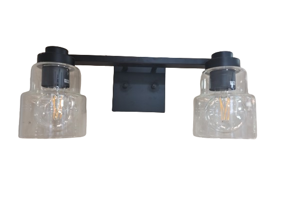 Black Vanity 2-Light Wall Sconce