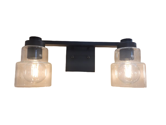 Black Vanity 2-Light Wall Sconce