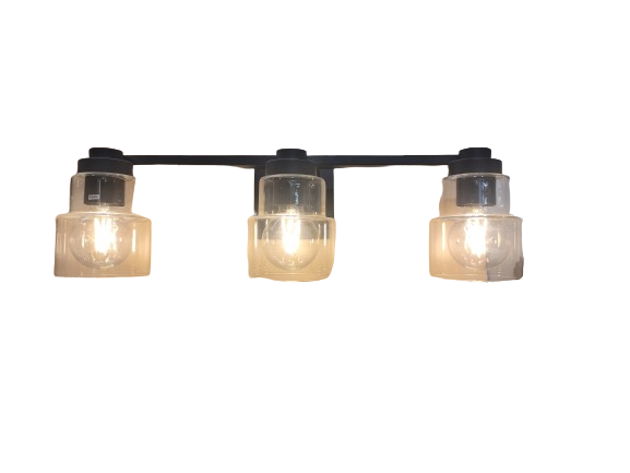 Black Vanity 3-Light Wall Sconce