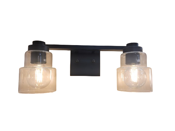Black Vanity 2-Light Wall Sconce