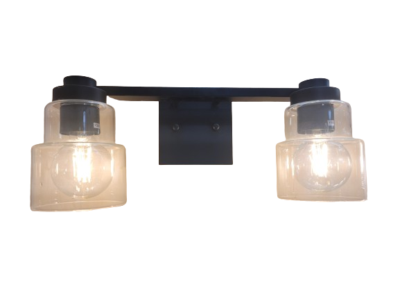 Black Vanity 2-Light Wall Sconce