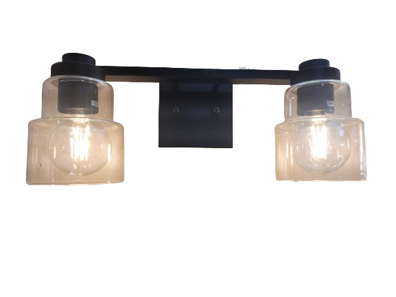 Black Vanity 2-Light Wall Sconce