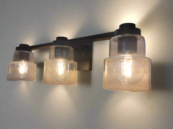Black Vanity 3-Light Wall Sconce
