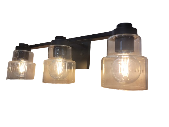 Black Vanity 3-Light Wall Sconce
