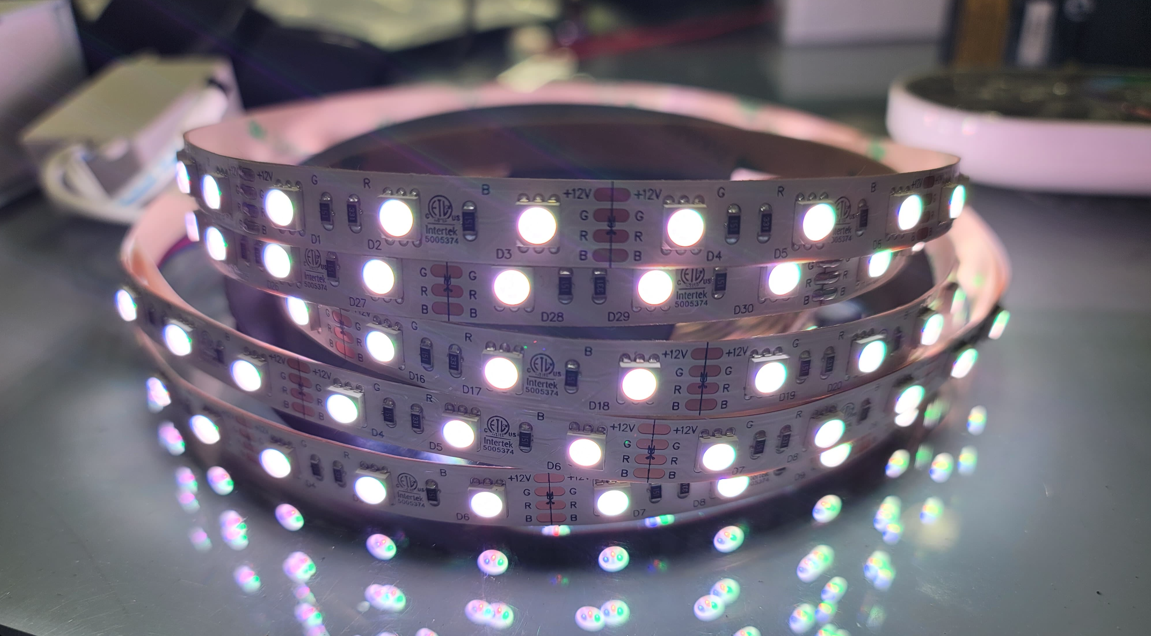 LED Strip Light 12V RGB 5 meter with 3M adhesive back 14.4Watt / meter