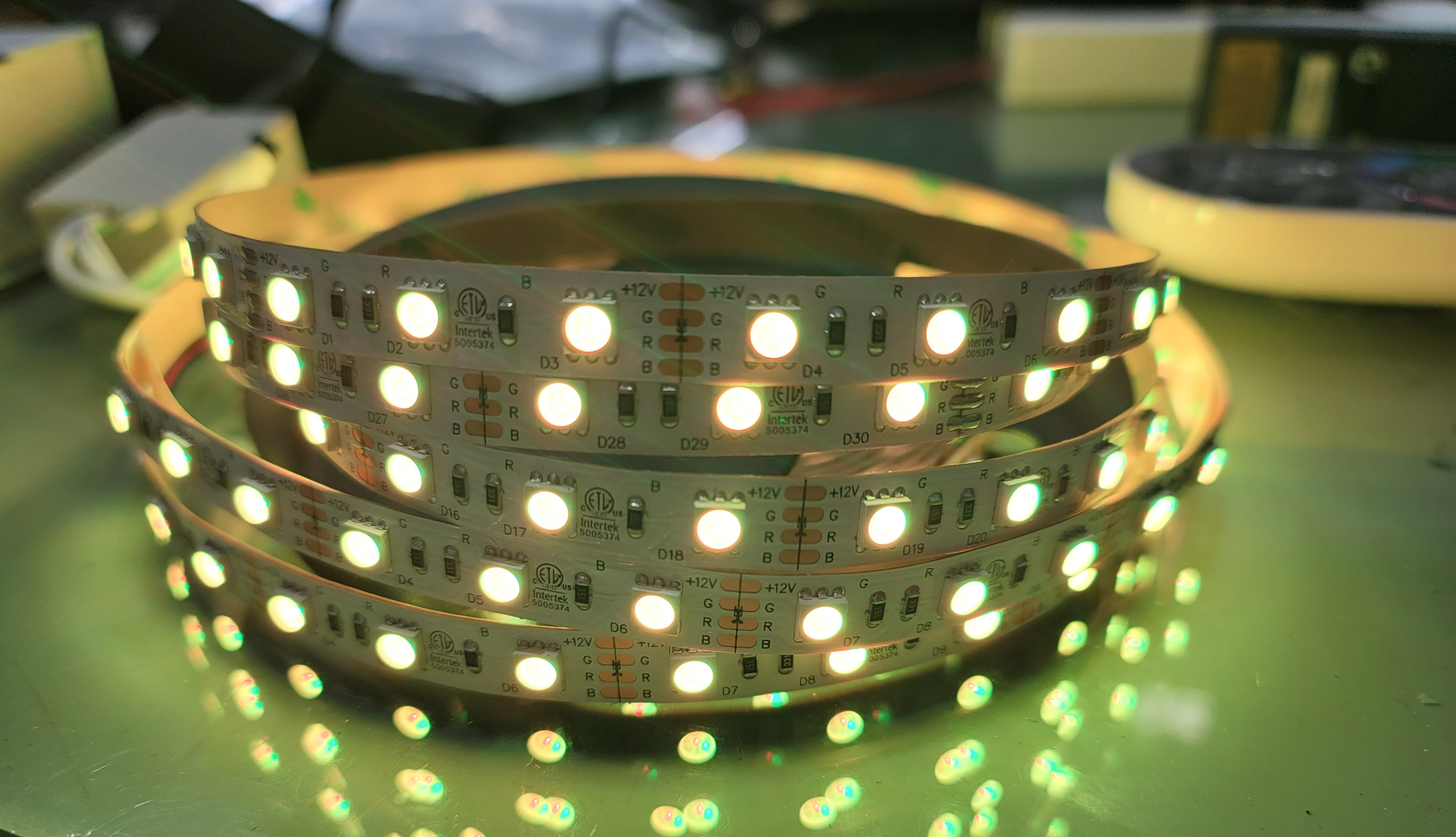 LED Strip Light 12V RGB 5 meter with 3M adhesive back 14.4Watt / meter