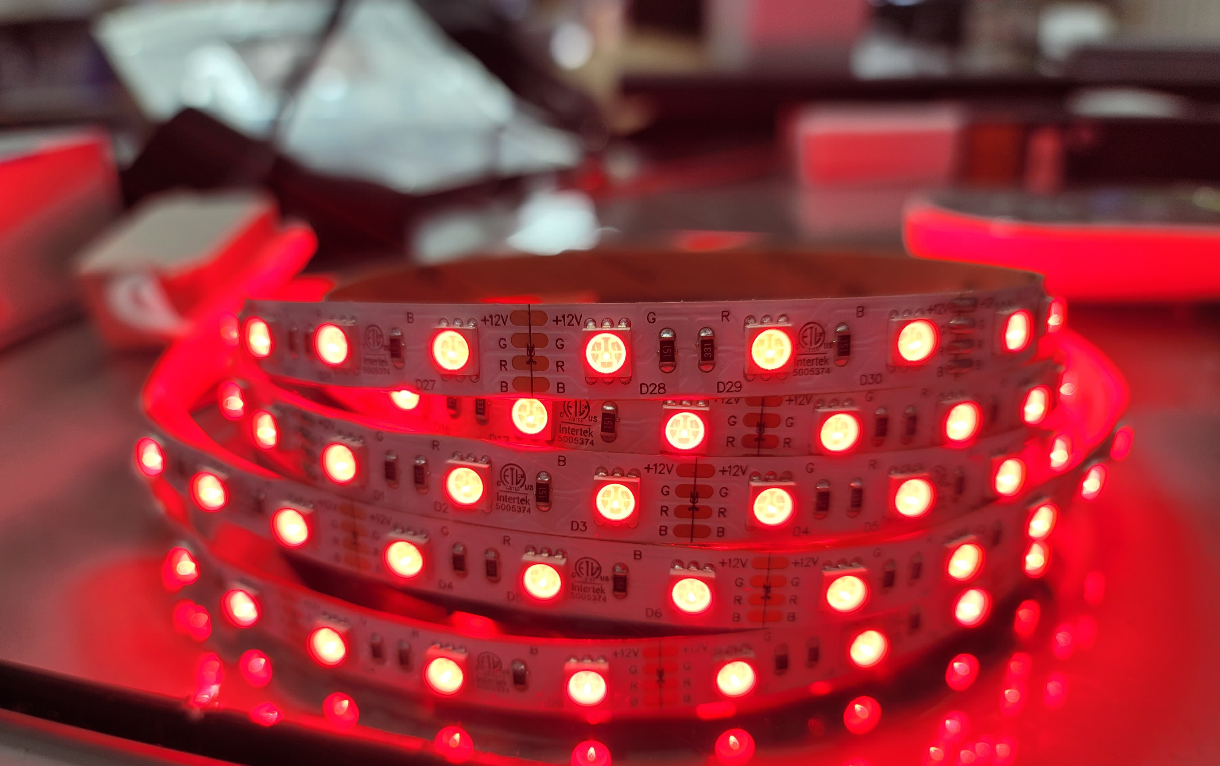 LED Strip Light 12V RGB 5 meter with 3M adhesive back 14.4Watt / meter